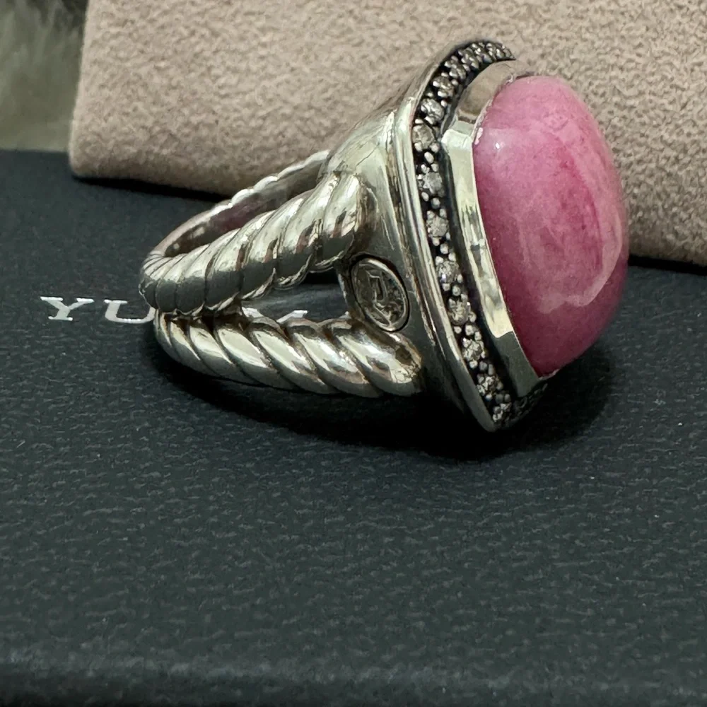 David Yurman Moonlight Ice Rhodolite Diamond Albion Ring